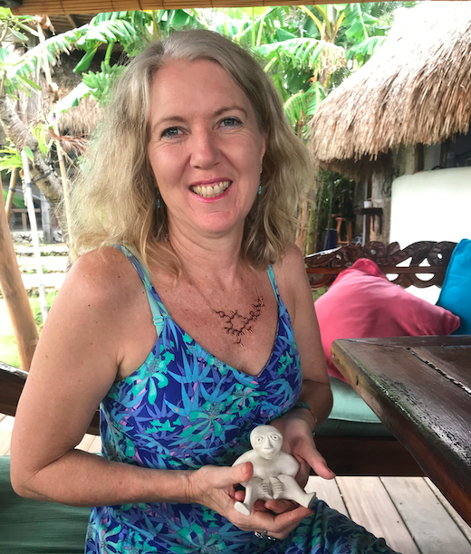 Dr. Sarah Buckley in Bali during the filming of Your Hormones of Childbirth Film Series