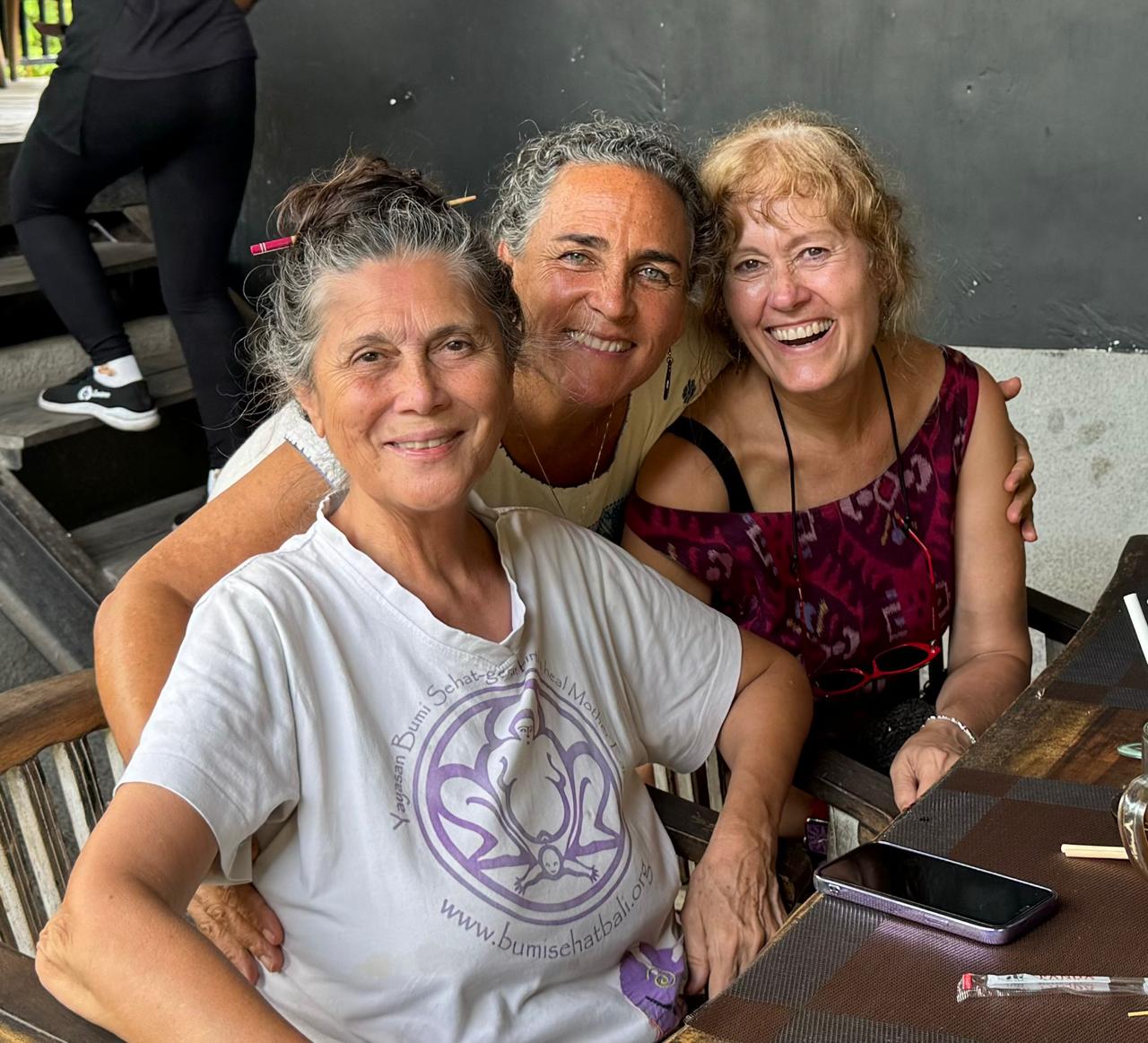 Ibu Robin Lim, Naoli Vinaver and Debra Pascali-Bonar at Eat Pray Doula in Bali, Indonesia Doula Retreats